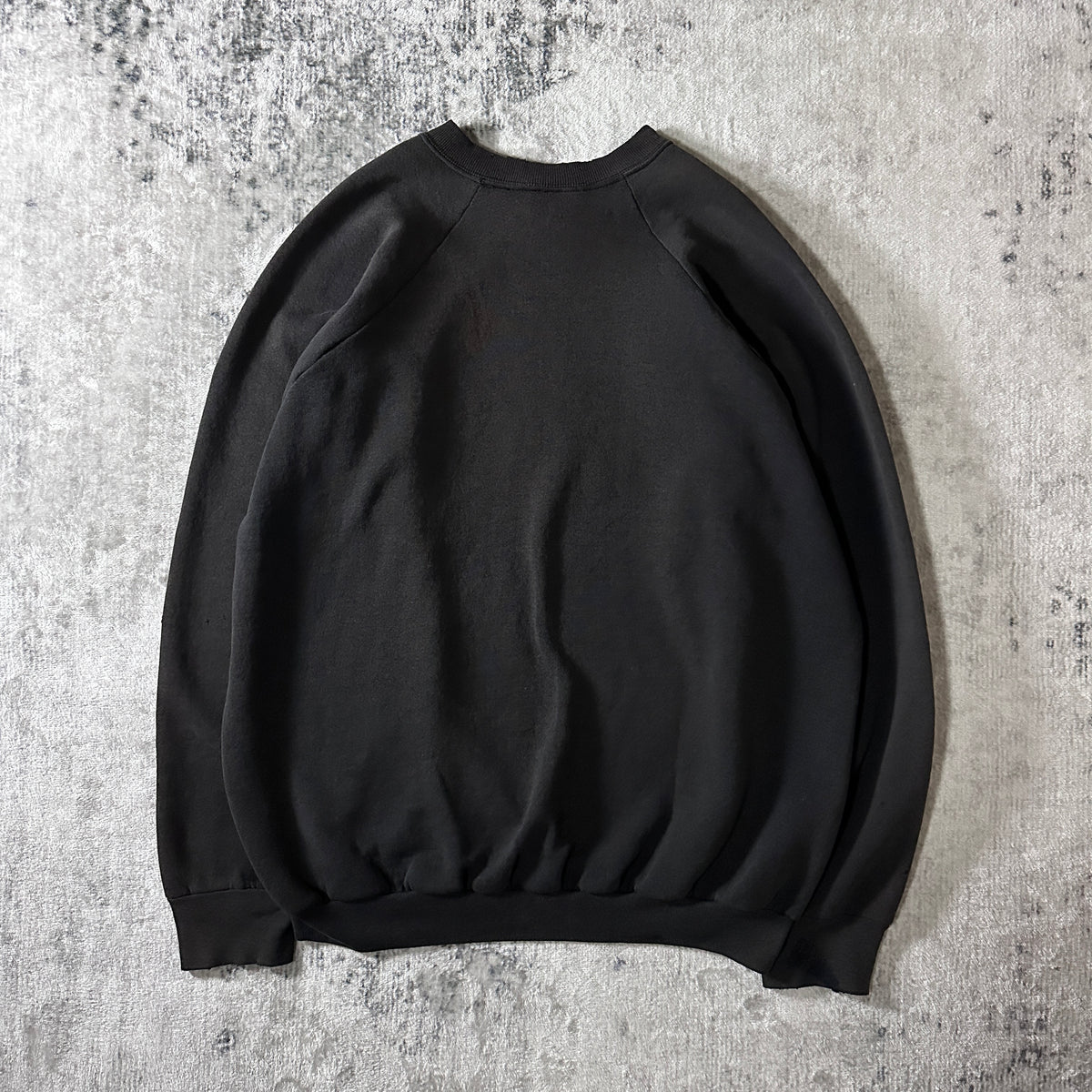 Fruit of the Loom Faded Black Raglan Sweatshirt Made in USA