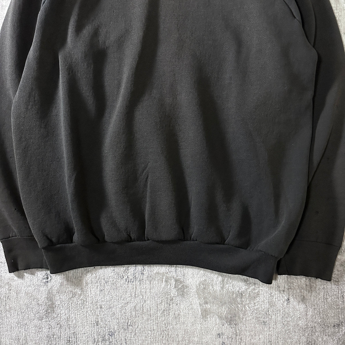 Fruit of the Loom Faded Black Raglan Sweatshirt Made in USA