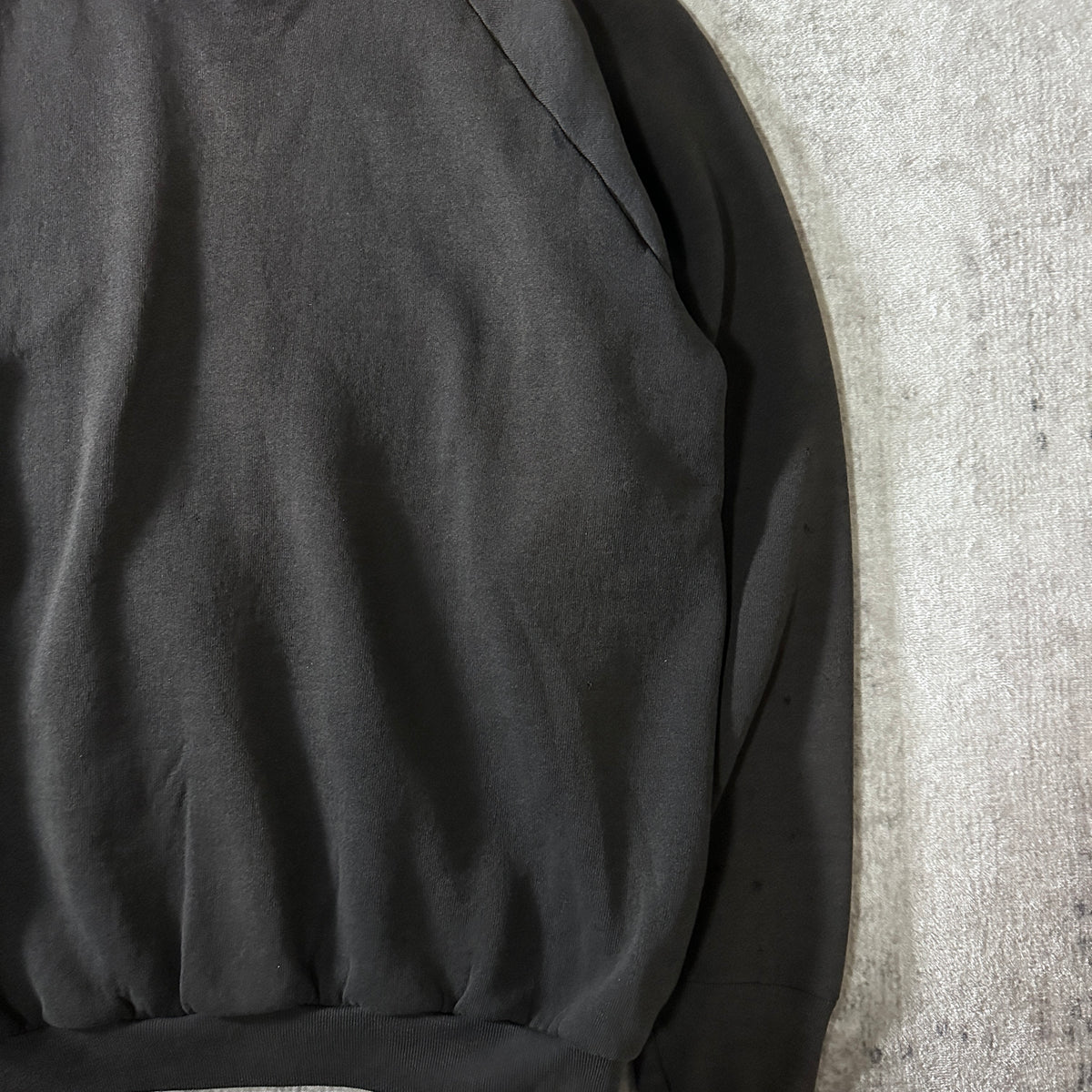 Fruit of the Loom Faded Black Raglan Sweatshirt Made in USA