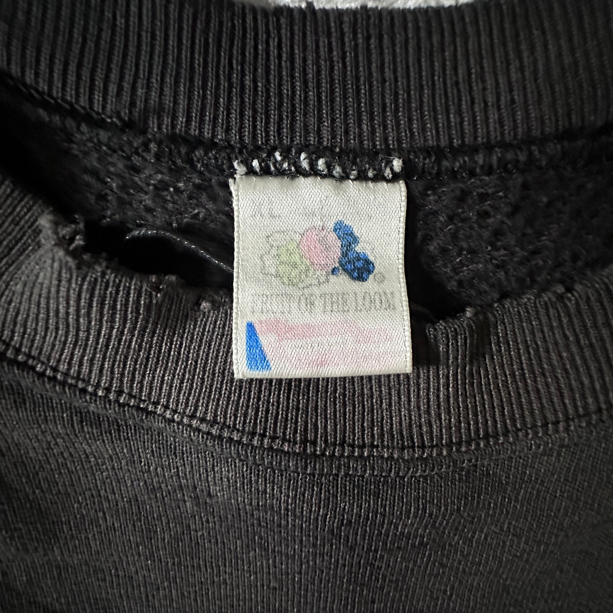 Fruit of the Loom Faded Black Raglan Sweatshirt Made in USA