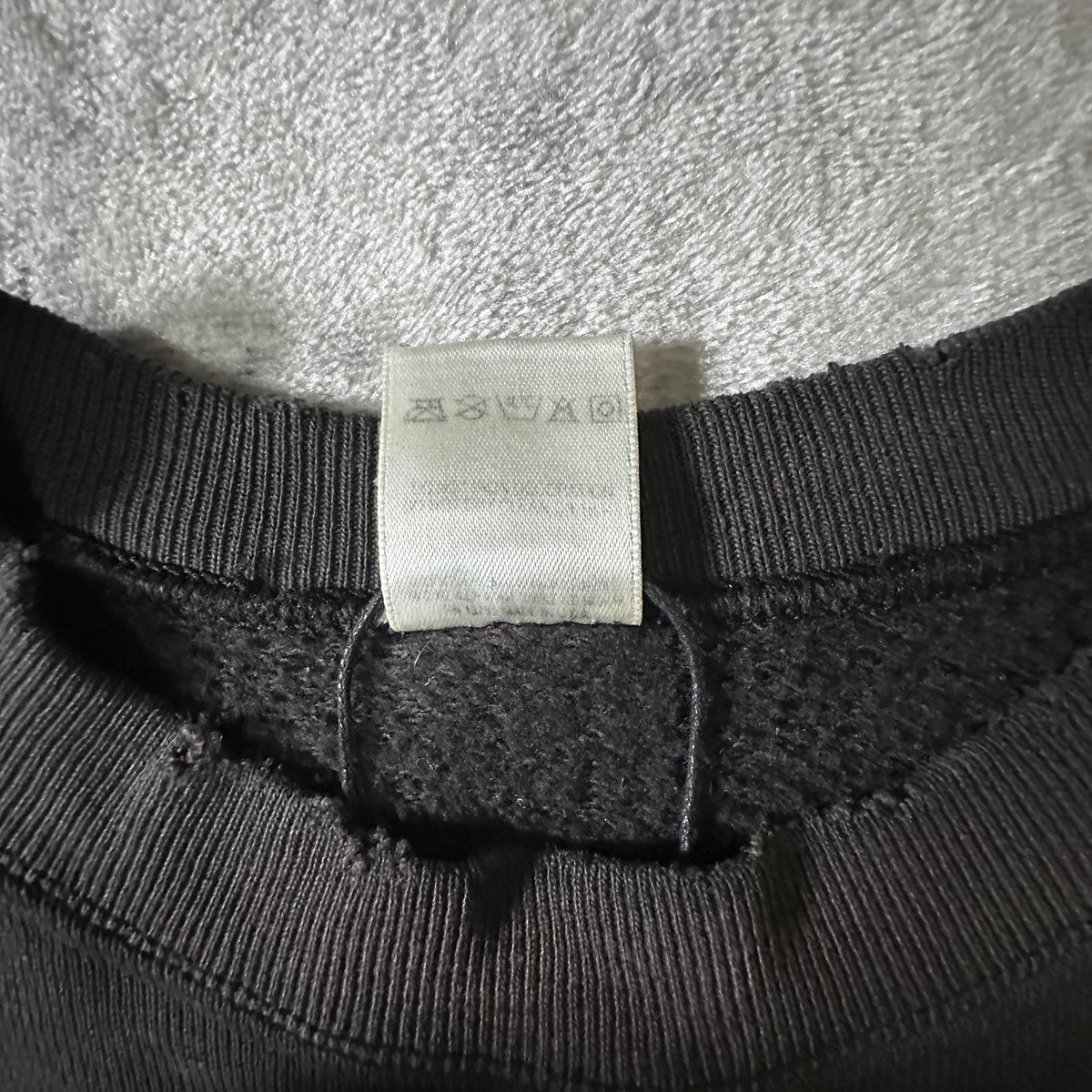 Fruit of the Loom Faded Black Raglan Sweatshirt Made in USA