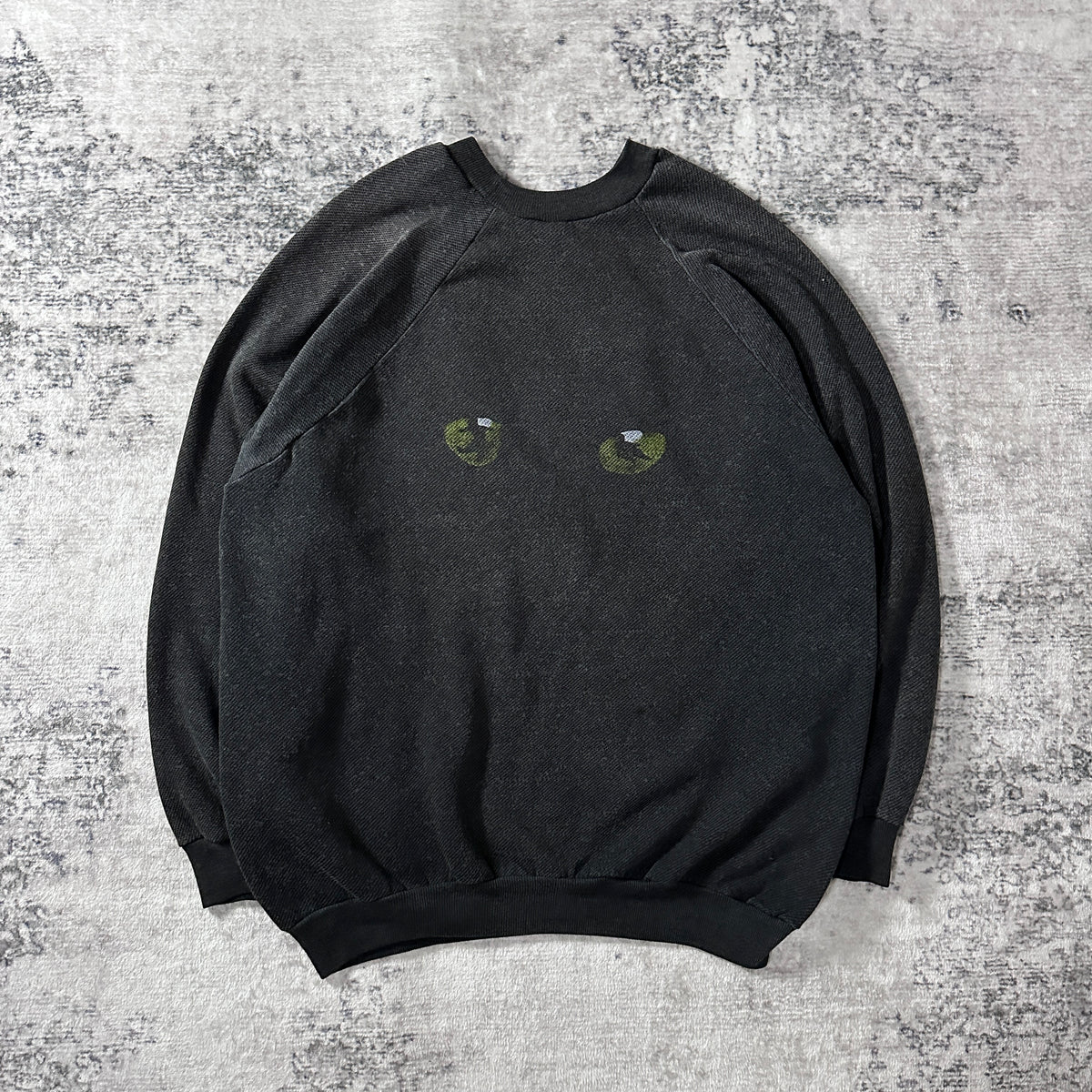 Lee CATS Musical Print Faded Black Sweatshirt Made in USA Size XL