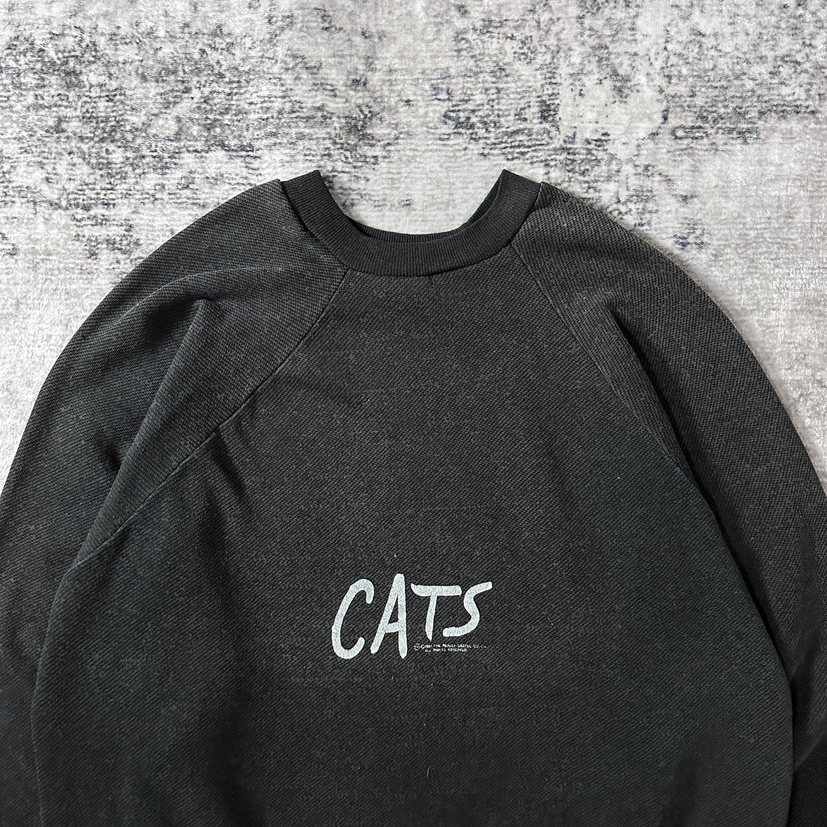Lee CATS Musical Print Faded Black Sweatshirt Made in USA Size XL