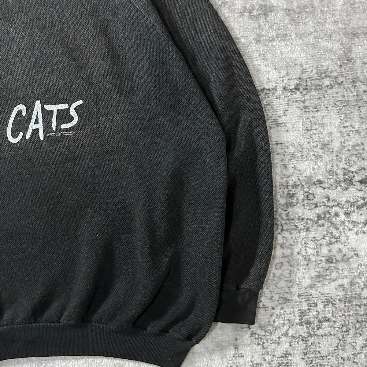 Lee CATS Musical Print Faded Black Sweatshirt Made in USA Size XL
