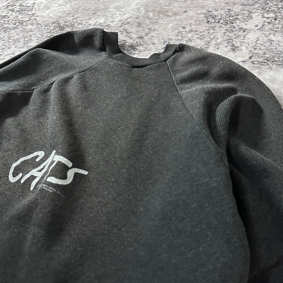 Lee CATS Musical Print Faded Black Sweatshirt Made in USA Size XL