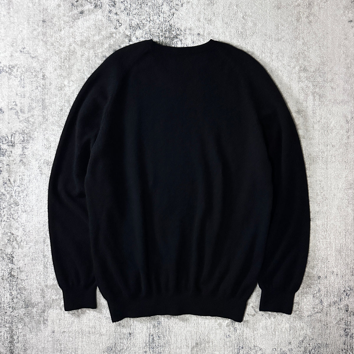 Lands' End Black 100% Cashmere Crewneck Sweater Size L