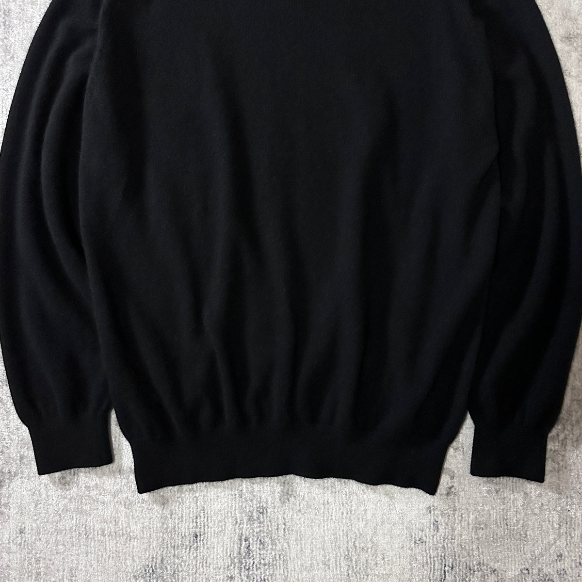 Lands' End Black 100% Cashmere Crewneck Sweater Size L
