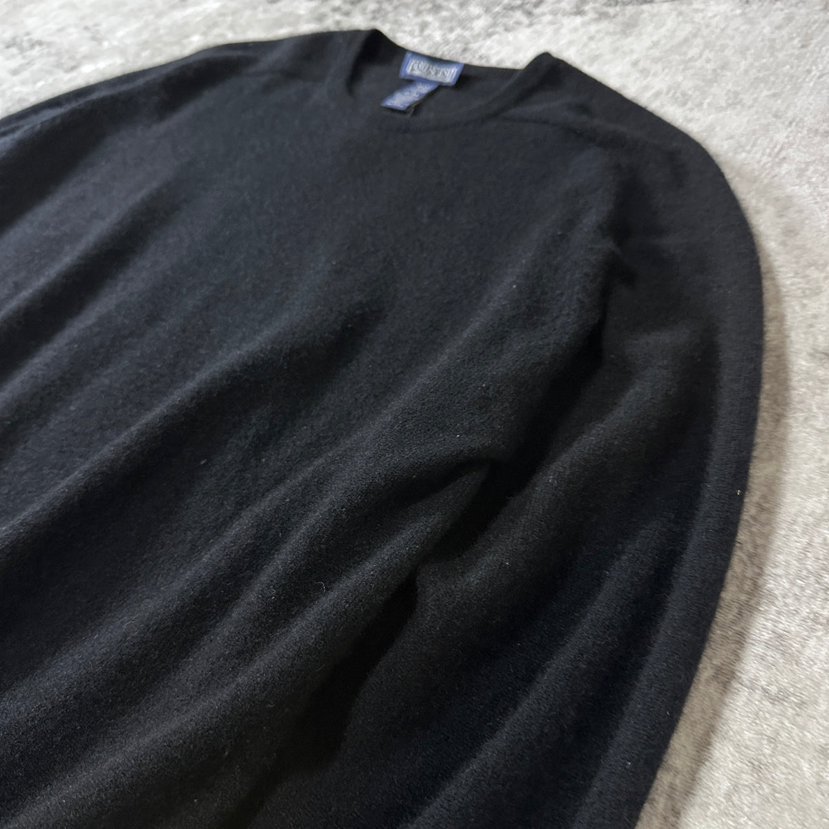 Lands' End Black 100% Cashmere Crewneck Sweater Size L
