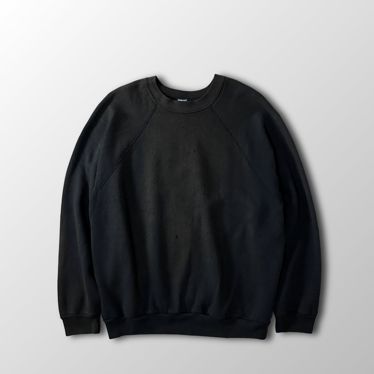 Tultex Faded Black Raglan Sweatshirt Made in USA Size XL