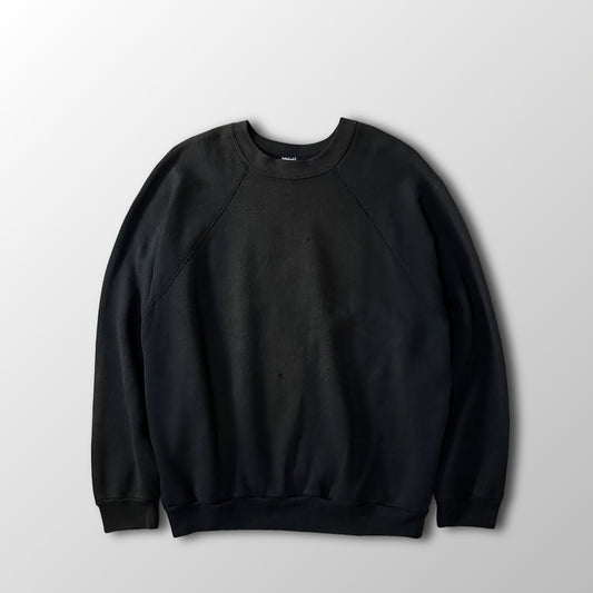 Tultex Faded Black Raglan Sweatshirt Made in USA Size XL