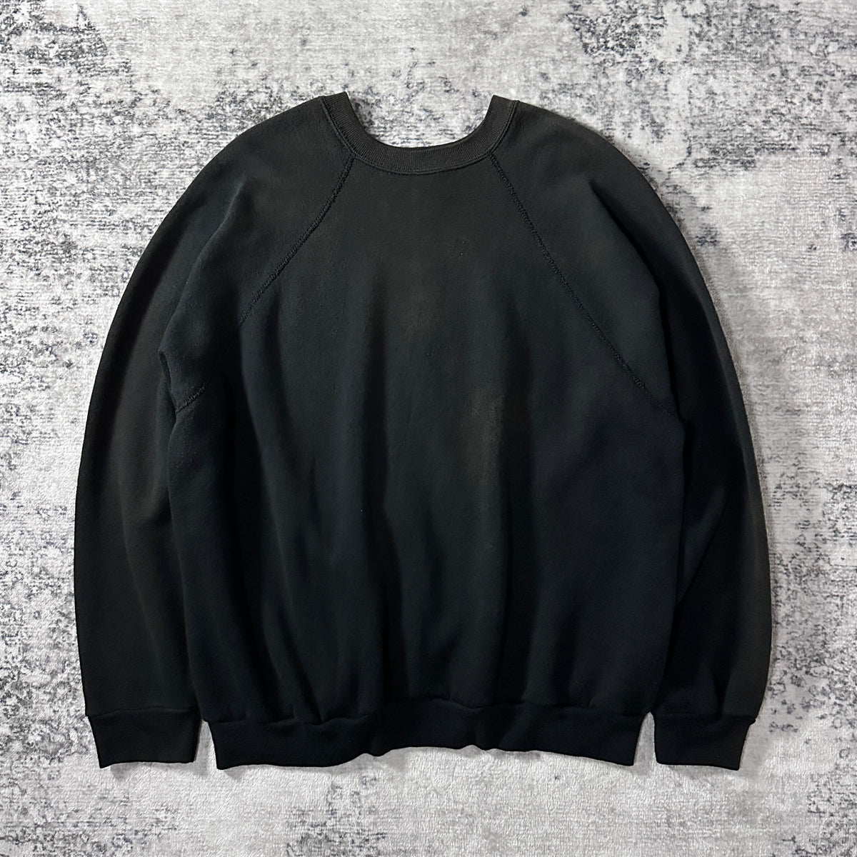 Tultex Faded Black Raglan Sweatshirt Made in USA Size XL