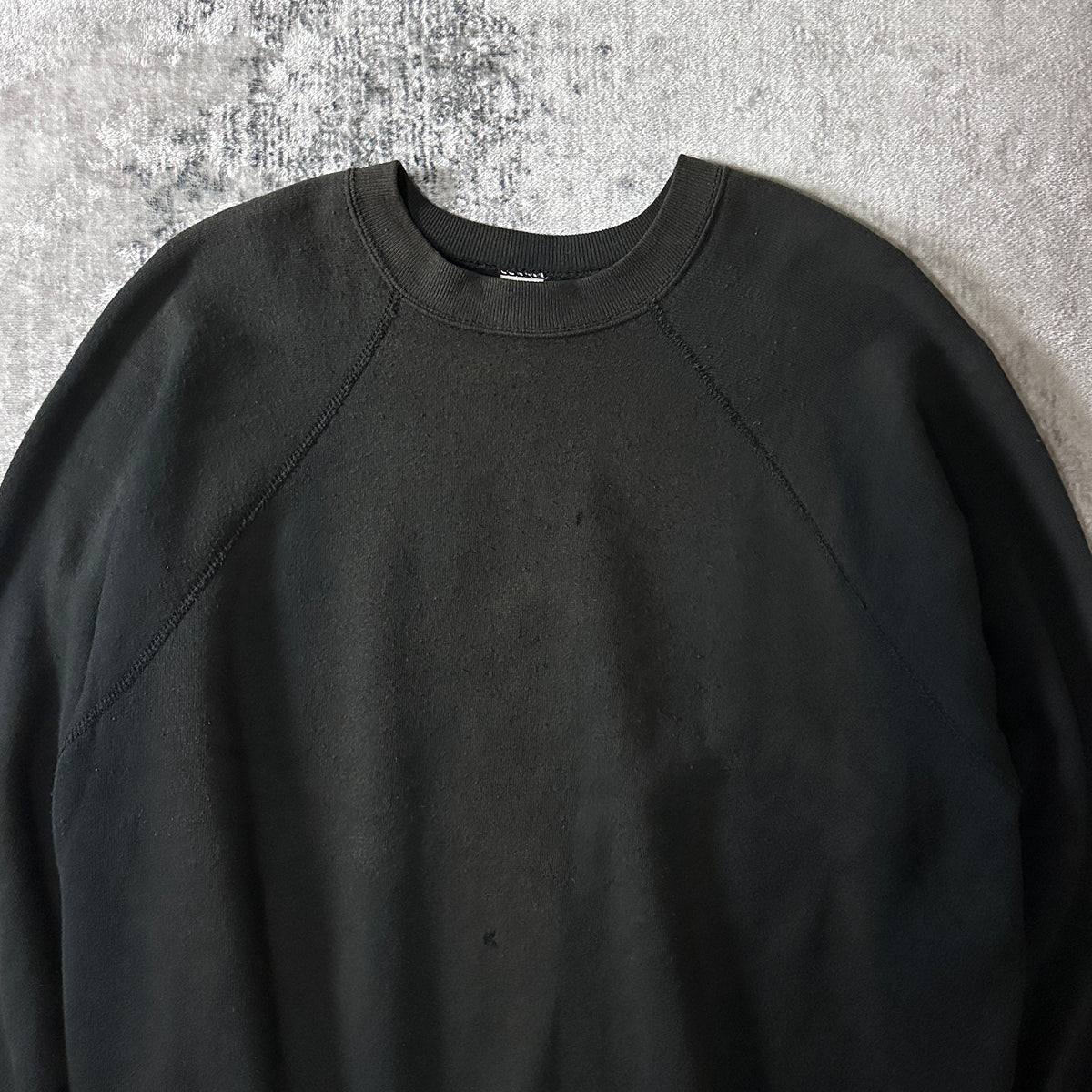 Tultex Faded Black Raglan Sweatshirt Made in USA Size XL
