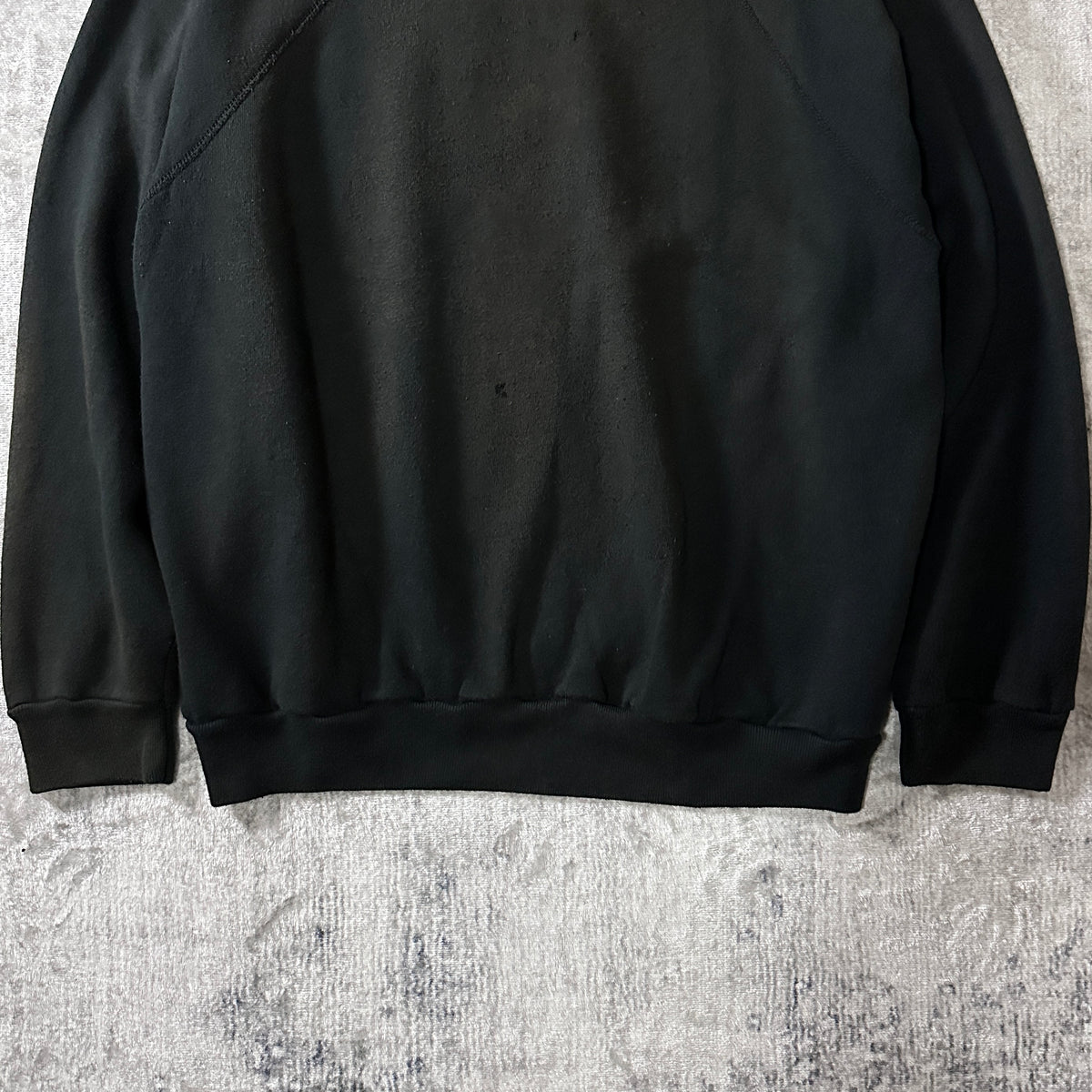 Tultex Faded Black Raglan Sweatshirt Made in USA Size XL