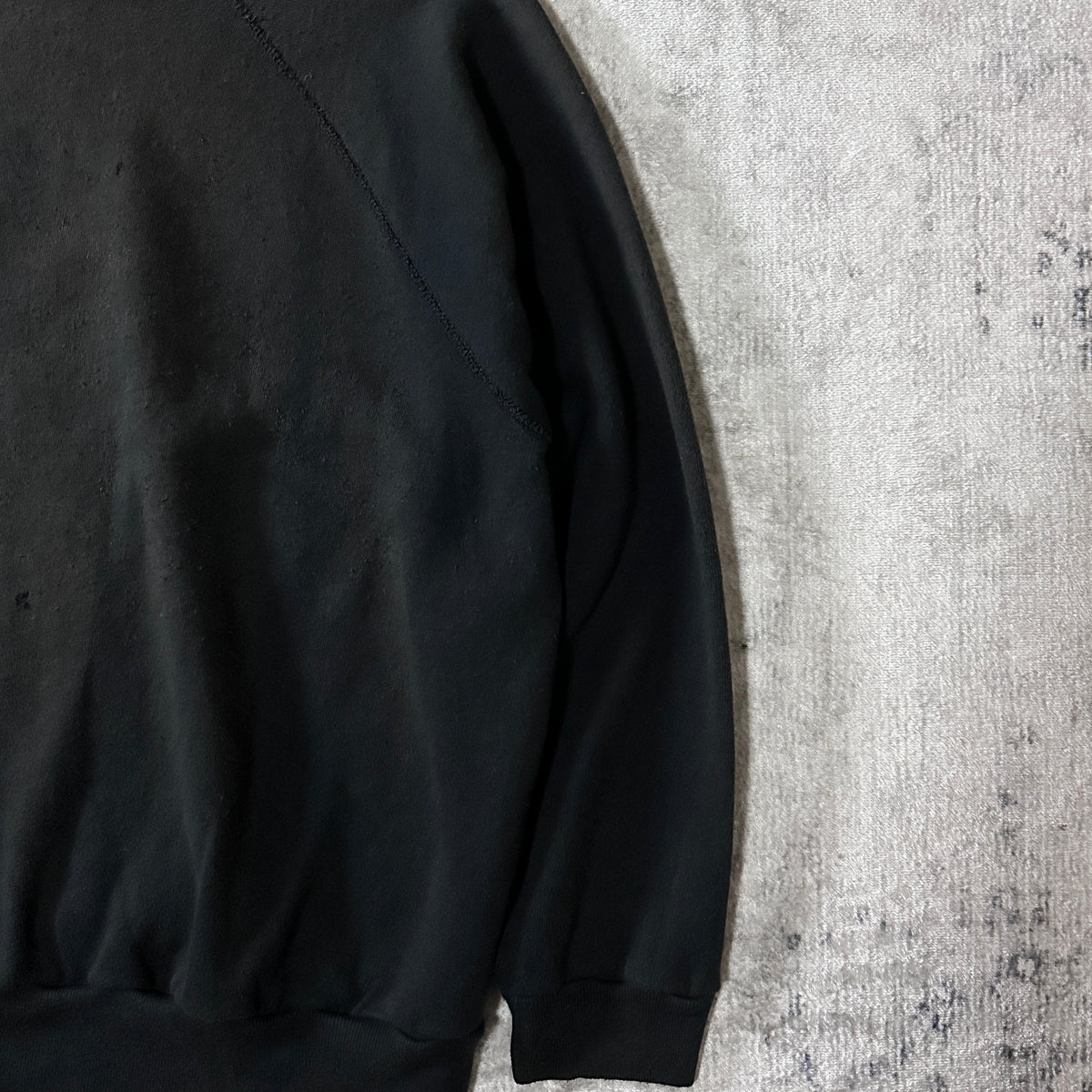 Tultex Faded Black Raglan Sweatshirt Made in USA Size XL