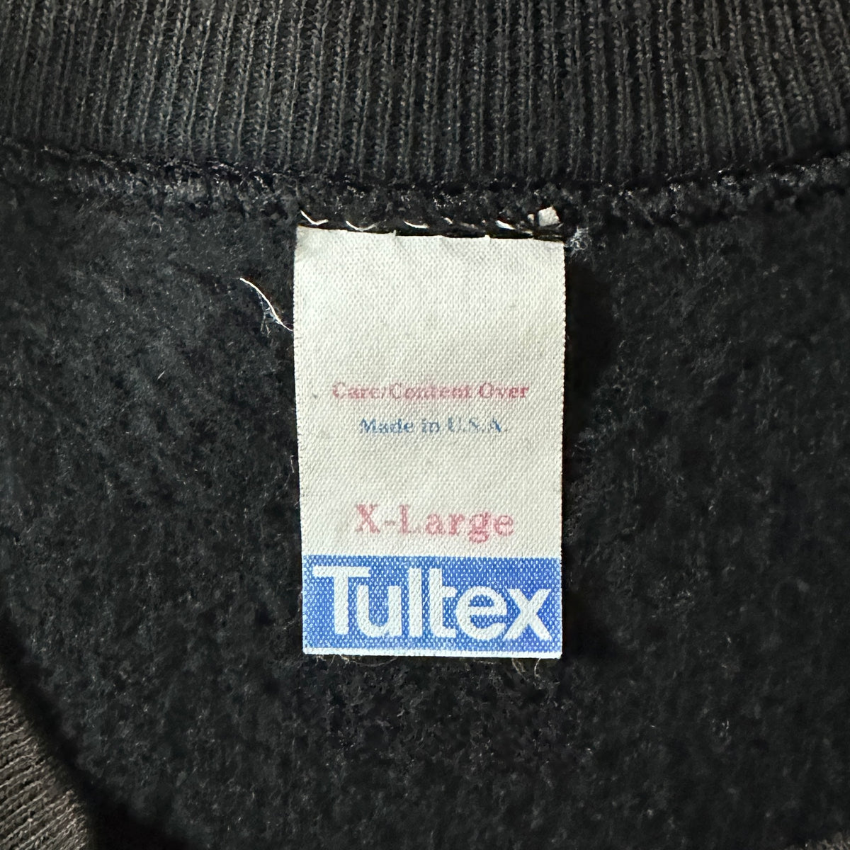 Tultex Faded Black Raglan Sweatshirt Made in USA Size XL