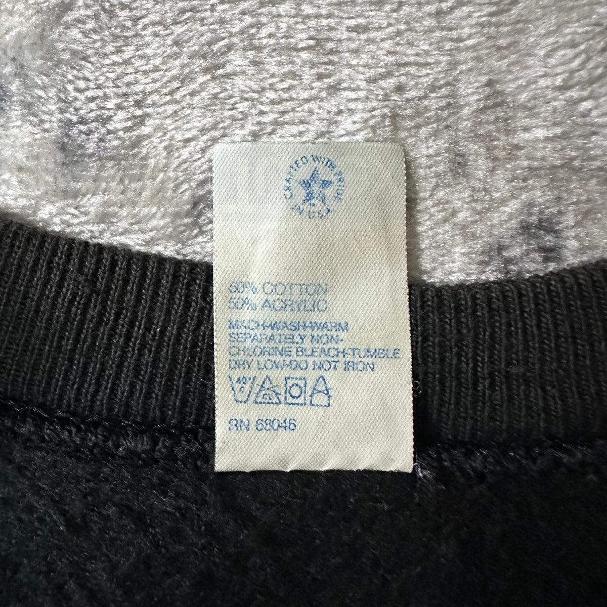 Tultex Faded Black Raglan Sweatshirt Made in USA Size XL