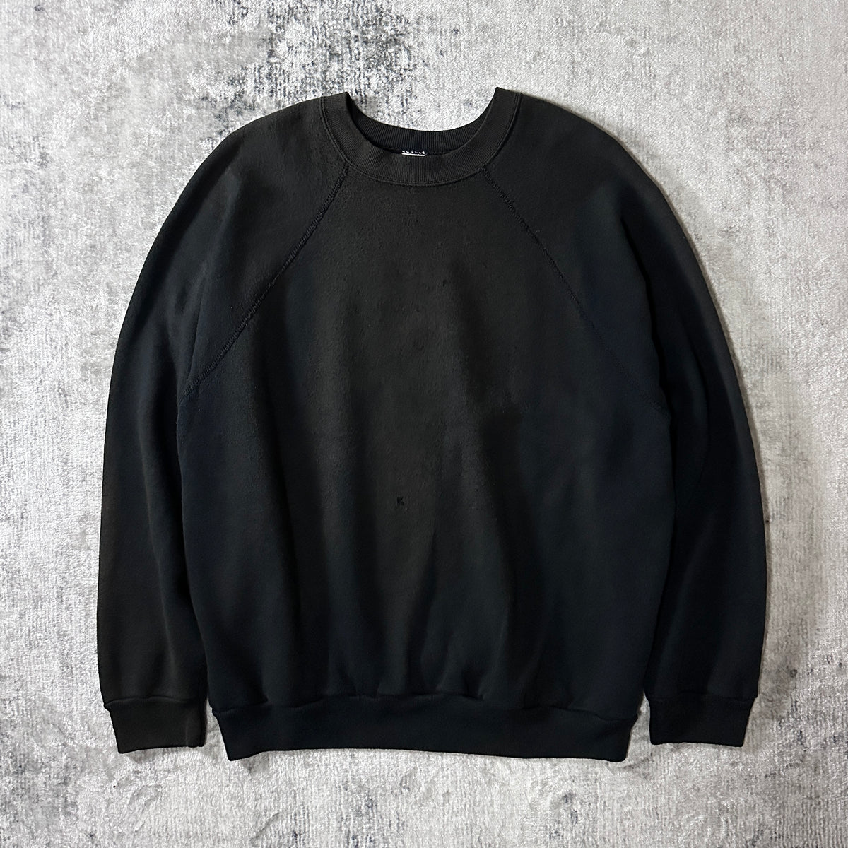 Tultex Faded Black Raglan Sweatshirt Made in USA Size XL