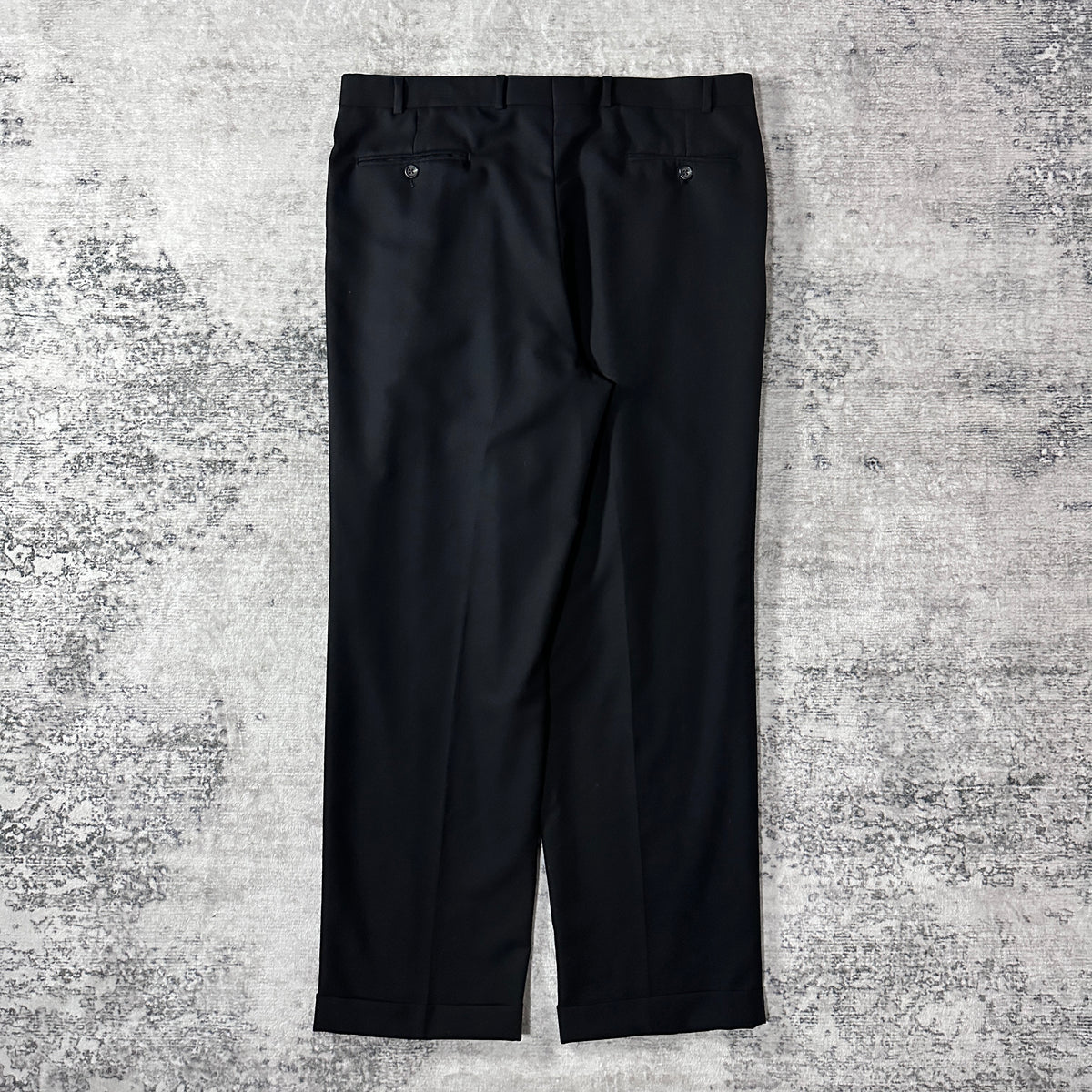 Ralph Lauren Black Pleated Trousers with Cuffs