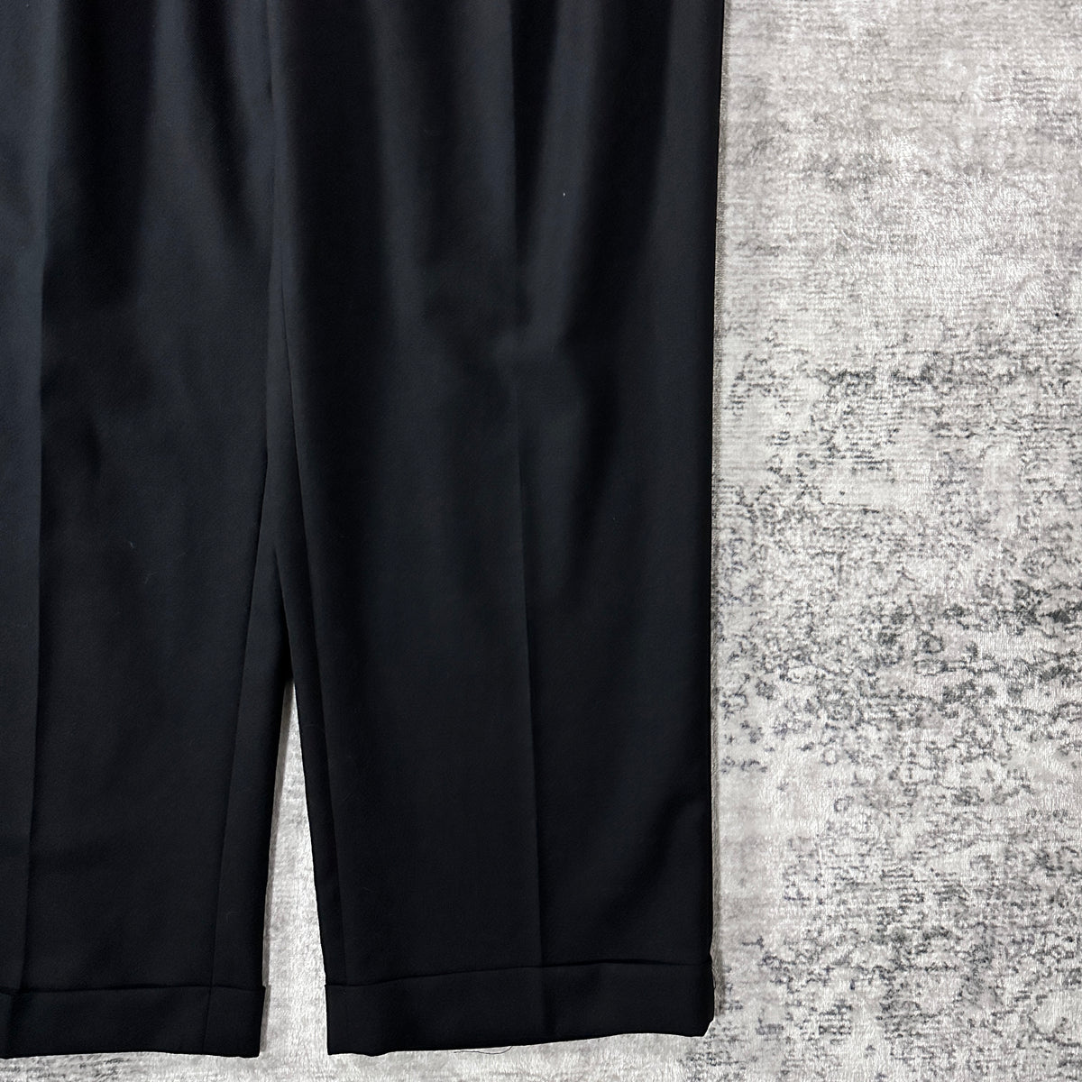 Ralph Lauren Black Pleated Trousers with Cuffs