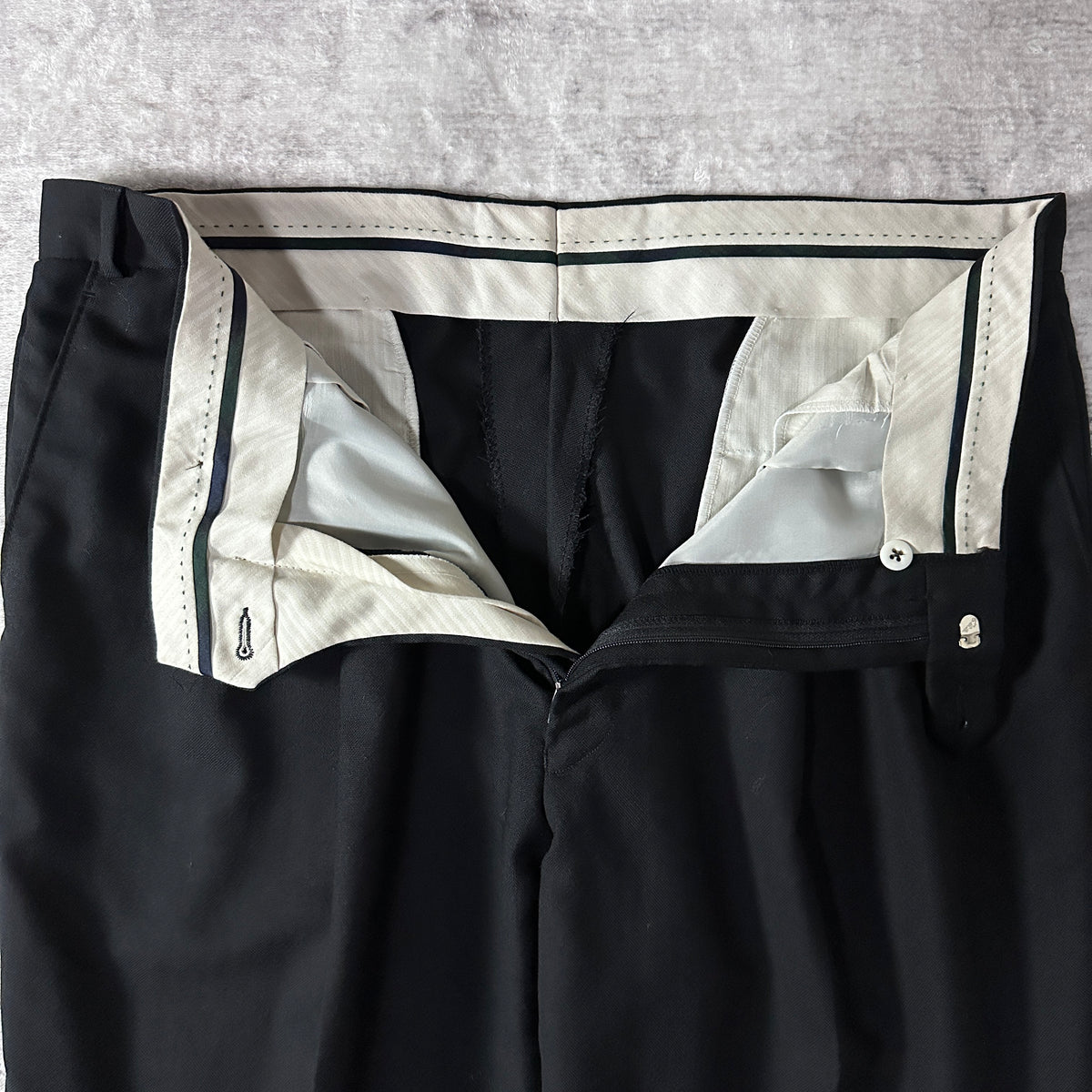 Ralph Lauren Black Pleated Trousers with Cuffs