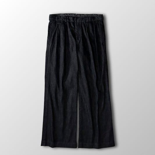 Ralph Lauren Black Pleated Wide Denim Pants Size 34x32