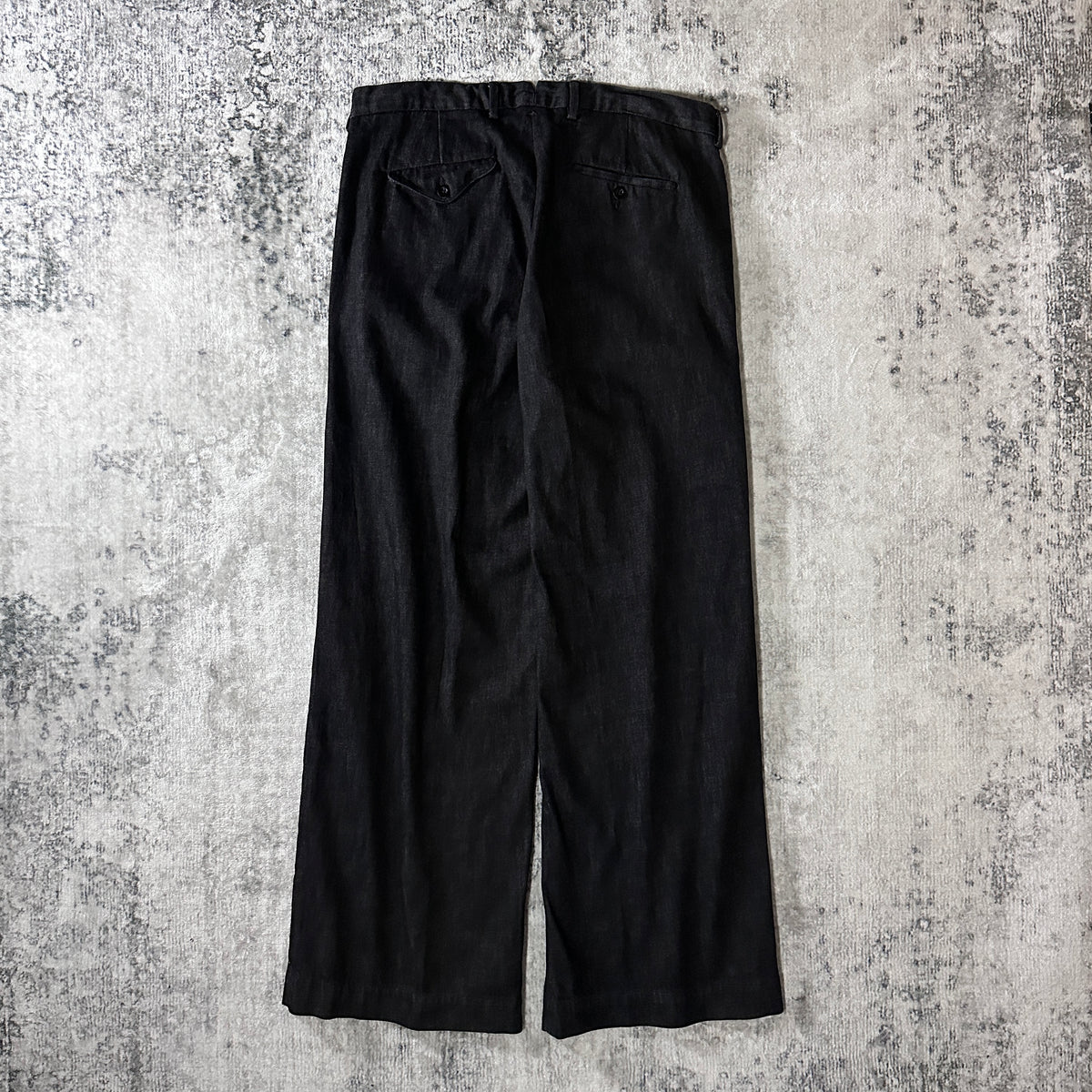 Ralph Lauren Black Pleated Wide Denim Pants Size 34x32
