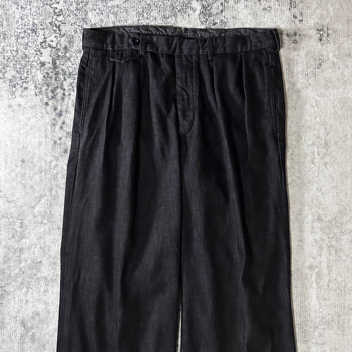 Ralph Lauren Black Pleated Wide Denim Pants Size 34x32
