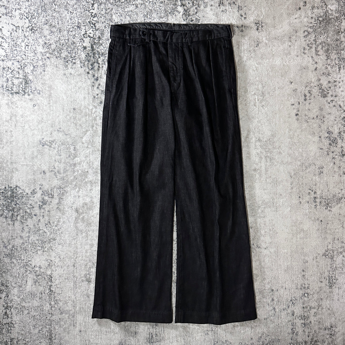 Ralph Lauren Black Pleated Wide Denim Pants Size 34x32