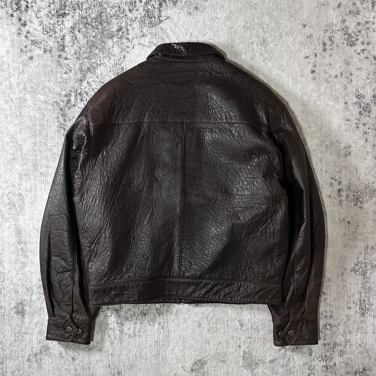 Robert Comstock Dark Brown Leather Trucker Jacket Size 42