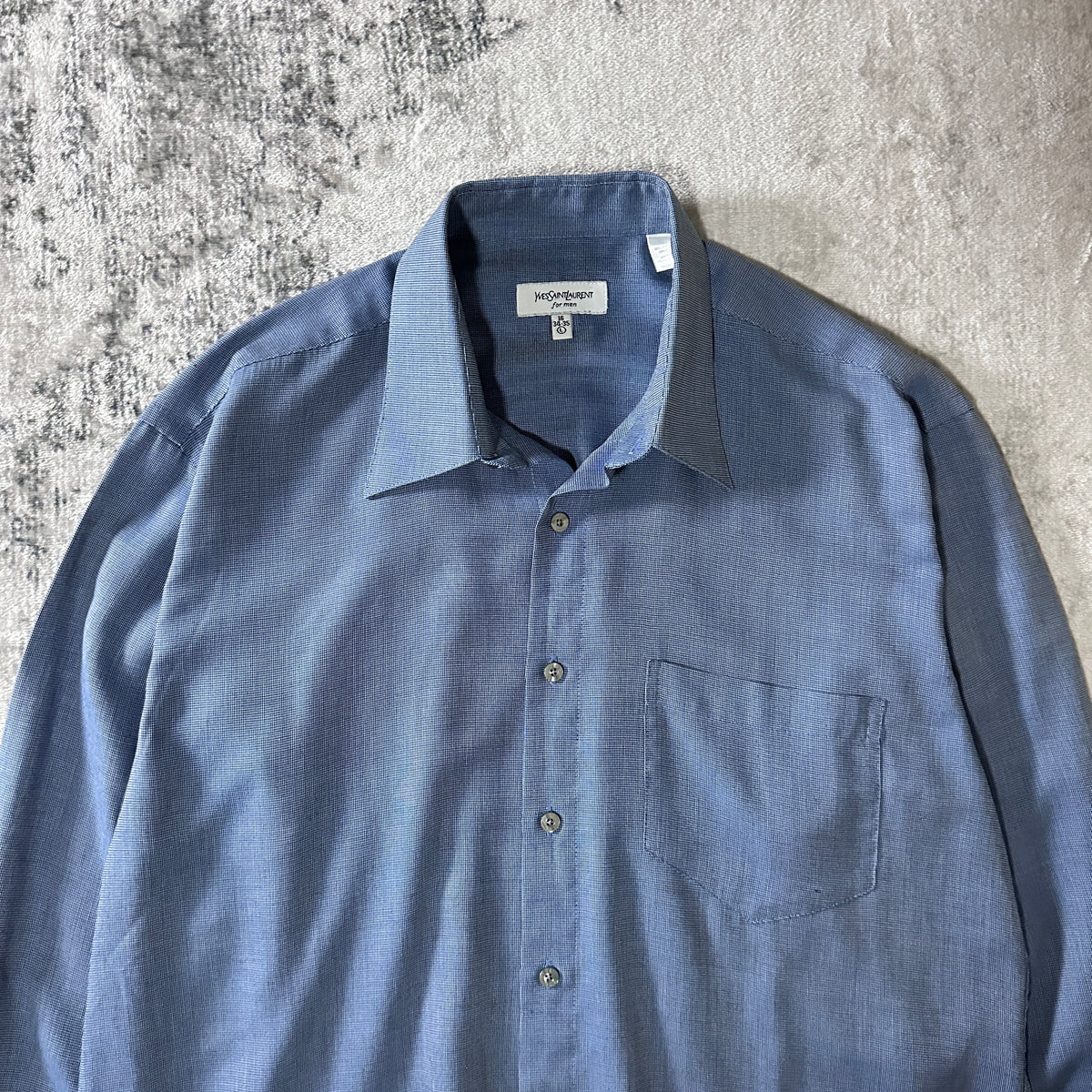 Yves Saint Laurent Blue Long Sleeve Shirt Size 16