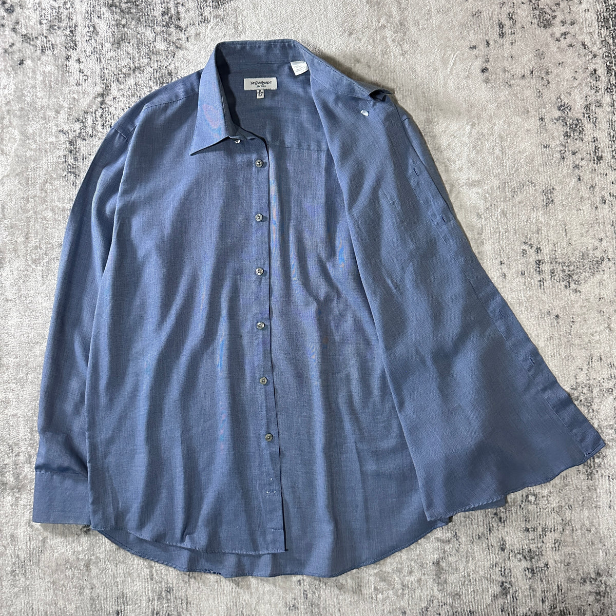 Yves Saint Laurent Blue Long Sleeve Shirt Size 16