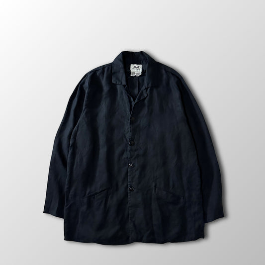FLAX Black 100% Linen Jacket Size M