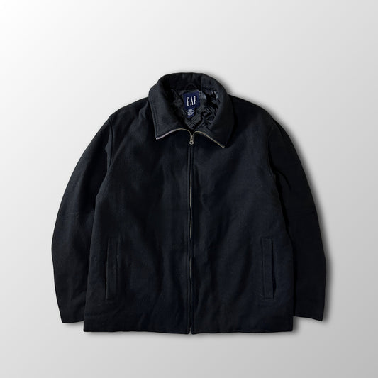 GAP Black Wool Blend Double Zip Jacket Size L
