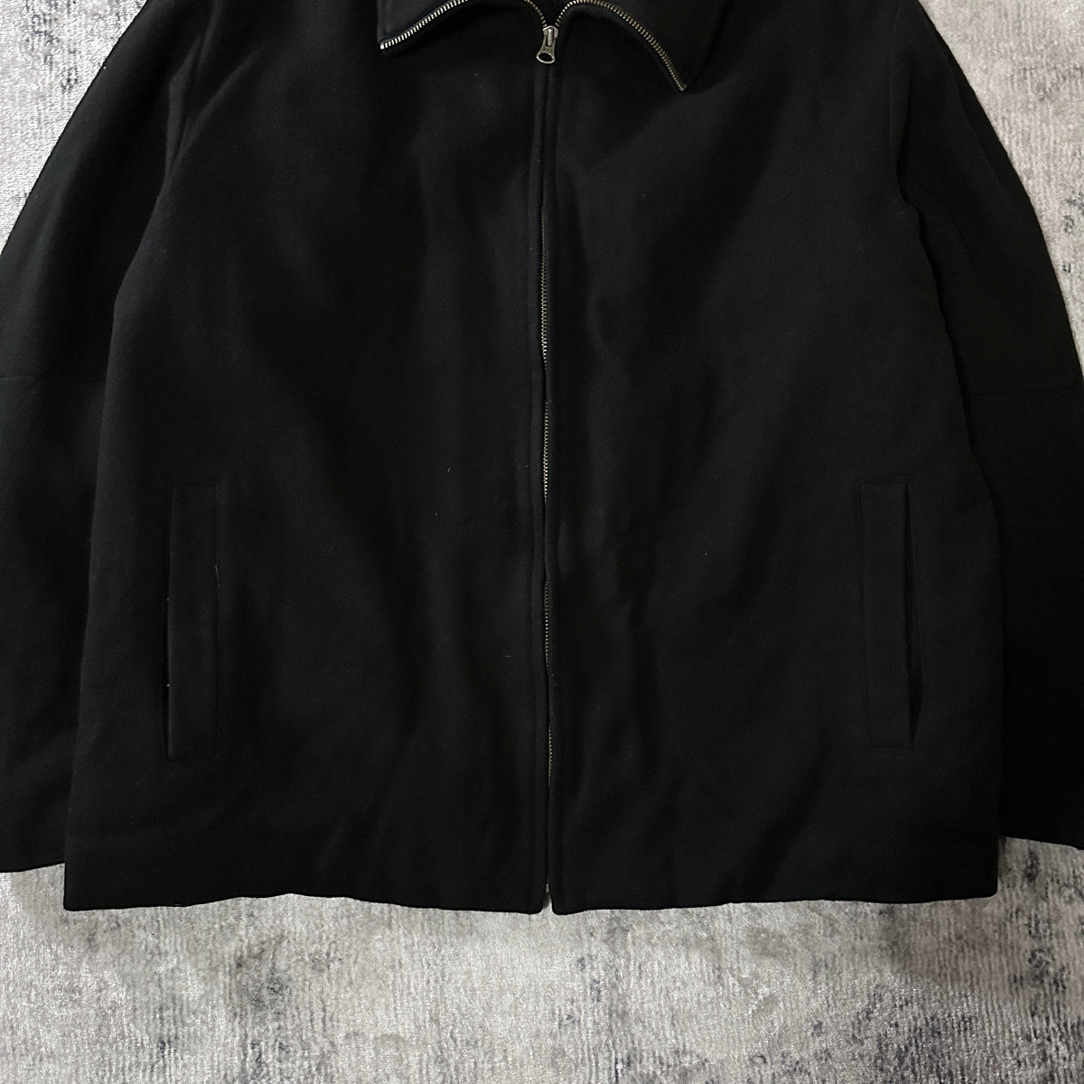 GAP Black Wool Blend Double Zip Jacket Size L