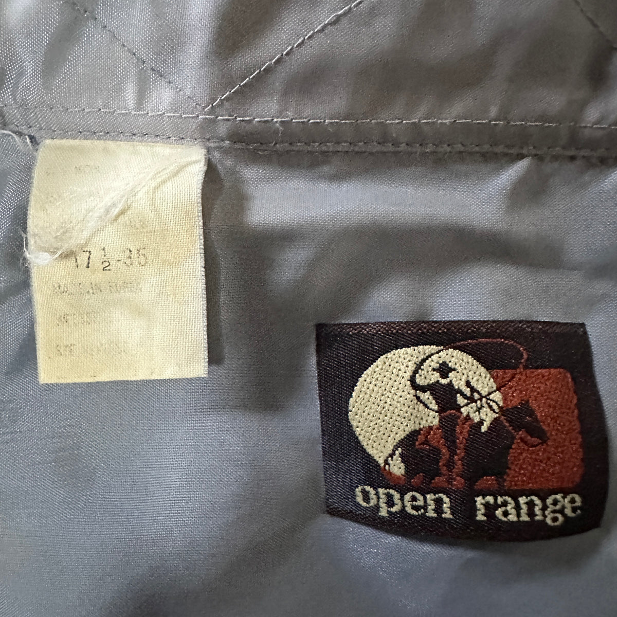 Open Range Blue Gray Ombre Check Pearl Snap Western Shirt Size 17 1/2-35