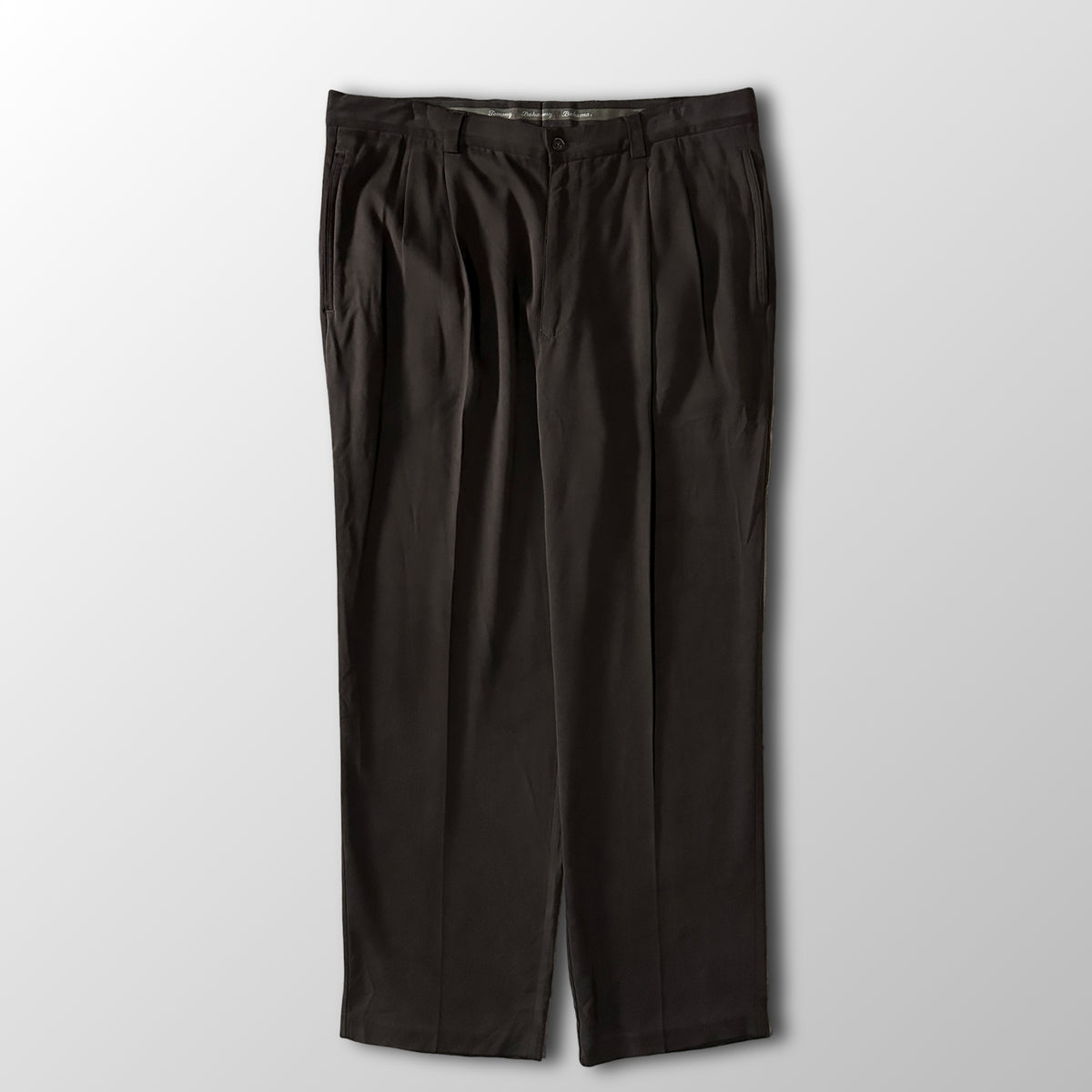 Tommy Bahama Dark Brown 100% Silk Pleated Trousers Size 38x30