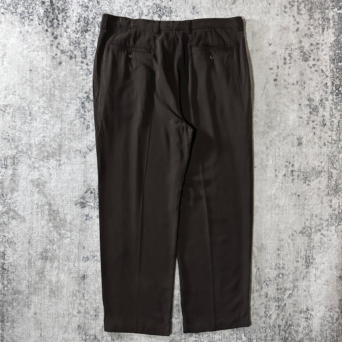 Tommy Bahama Dark Brown 100% Silk Pleated Trousers Size 38x30