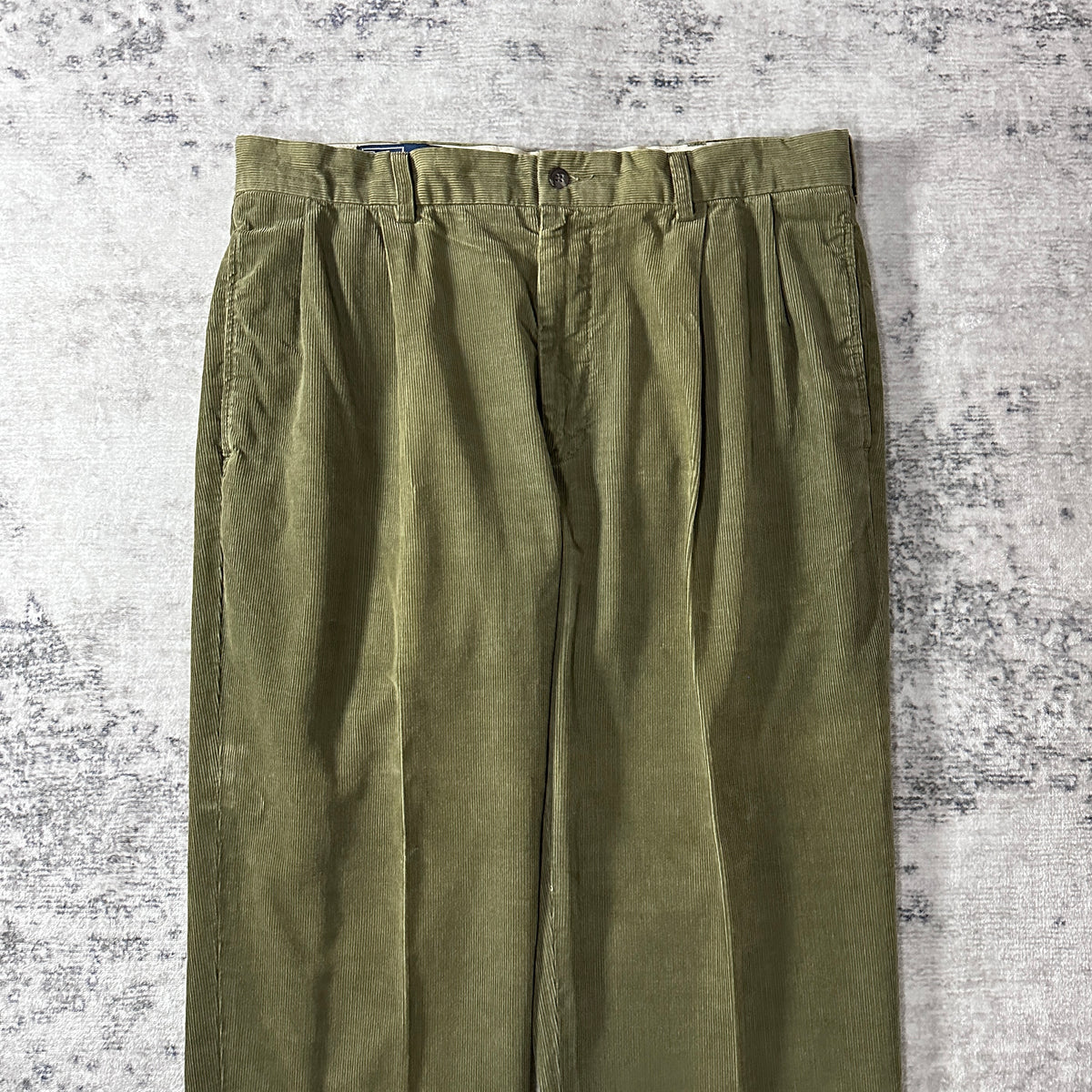 Polo by Ralph Lauren Hammond Pant Olive Fine Wale Corduroy Pleated Pants Size 36x32