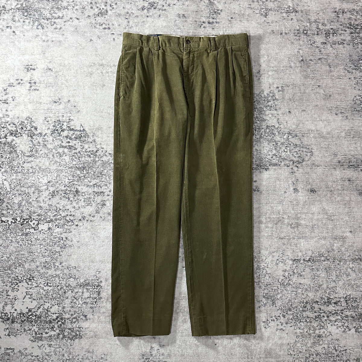 Polo by Ralph Lauren Hammond Pant Olive Fine Wale Corduroy Pleated Pants Size 36x32