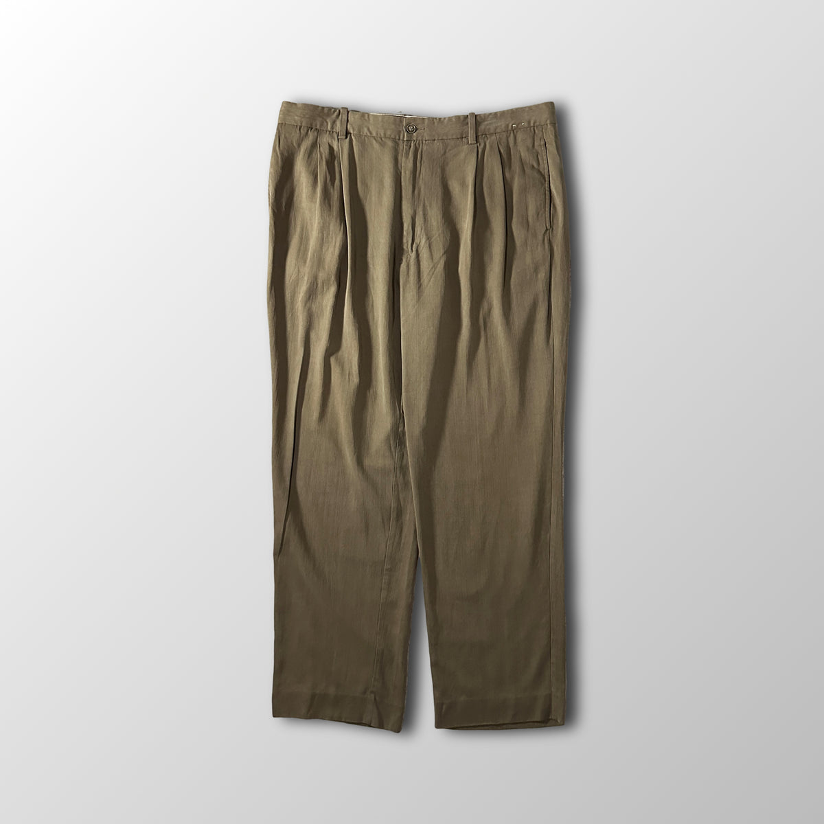 Tommy Bahama Khaki Silk Blend Pleated Trousers Size 38x32