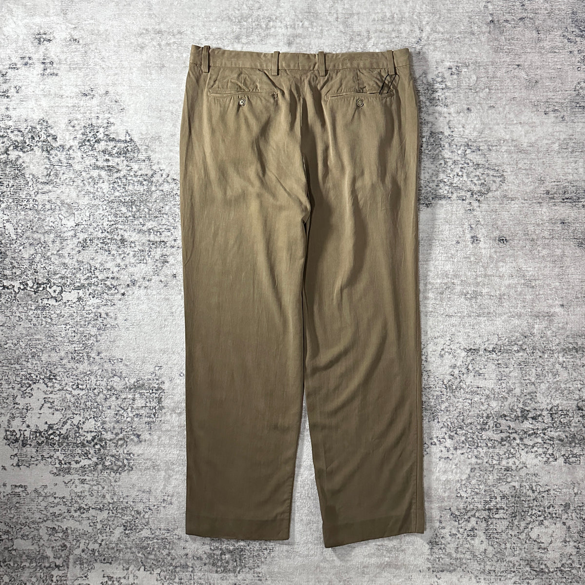 Tommy Bahama Khaki Silk Blend Pleated Trousers Size 38x32