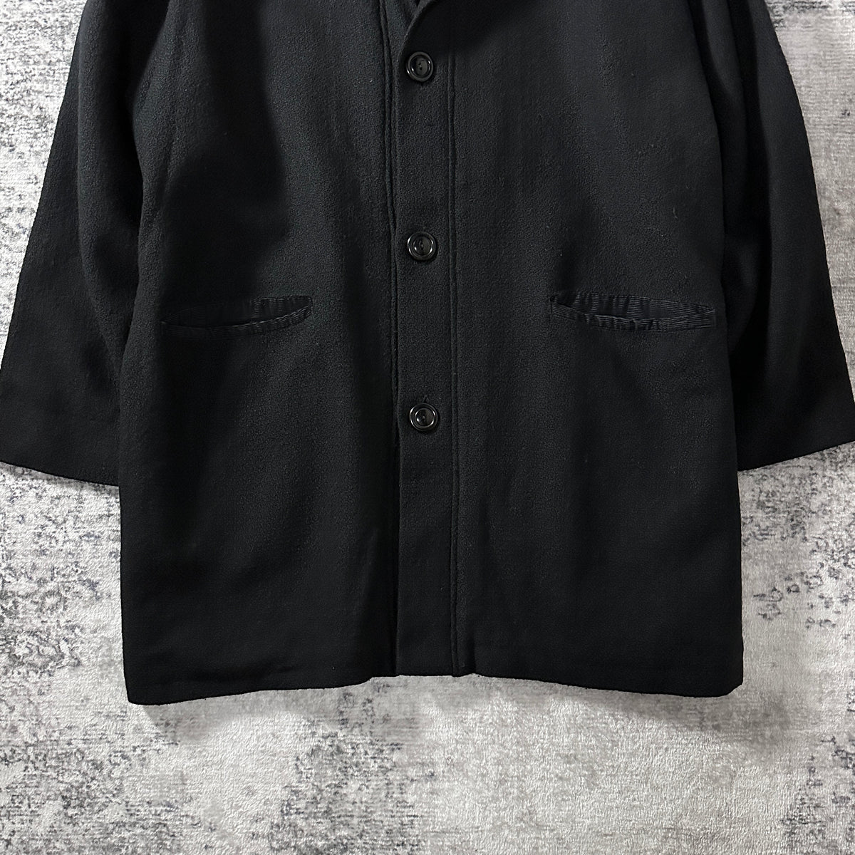 FLAX Black Wool Blend Coat Size M