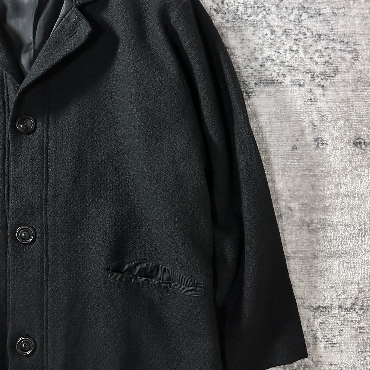 FLAX Black Wool Blend Coat Size M