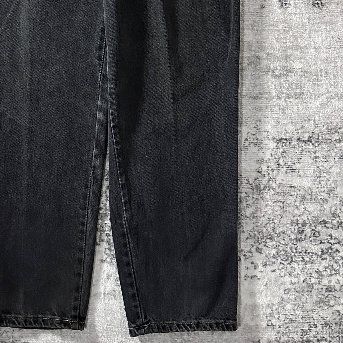 Black Pleated Tapered Denim Pants Made in USA Size 36x30
