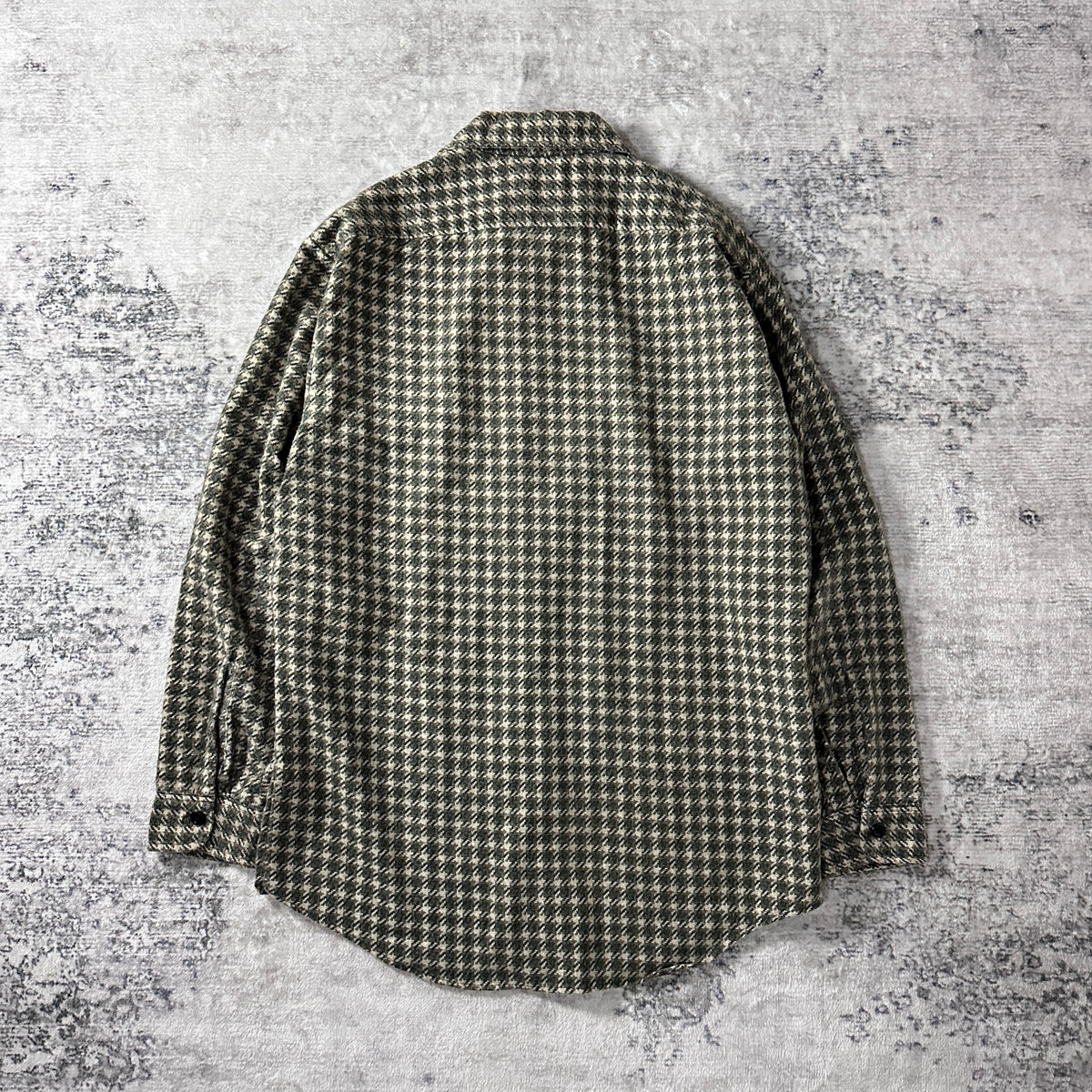 Sears Work Clothing Green Houndstooth Flannel Work Shirt