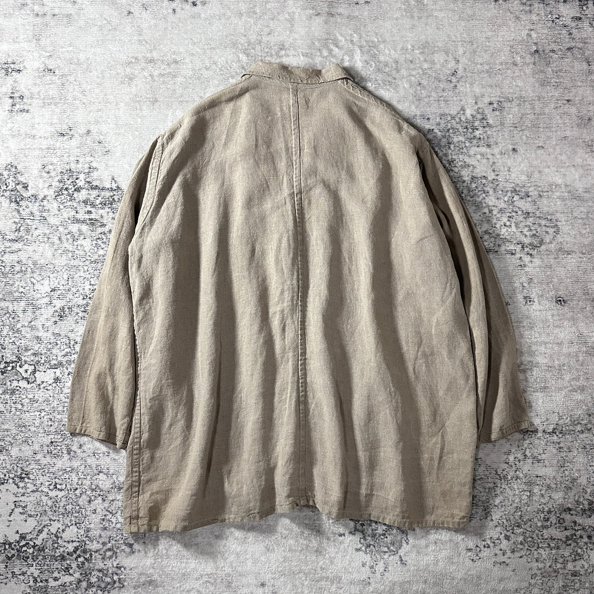 FLAX Beige 100% Linen Tailored Jacket Size L