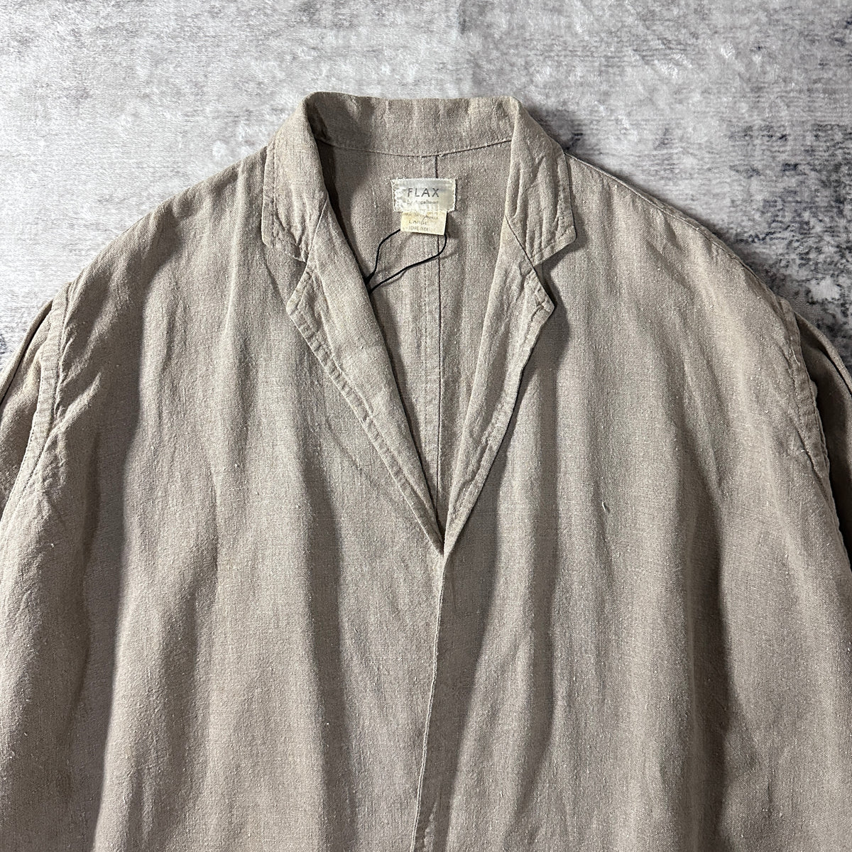 FLAX Beige 100% Linen Tailored Jacket Size L