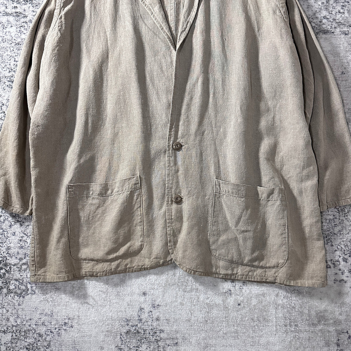 FLAX Beige 100% Linen Tailored Jacket Size L