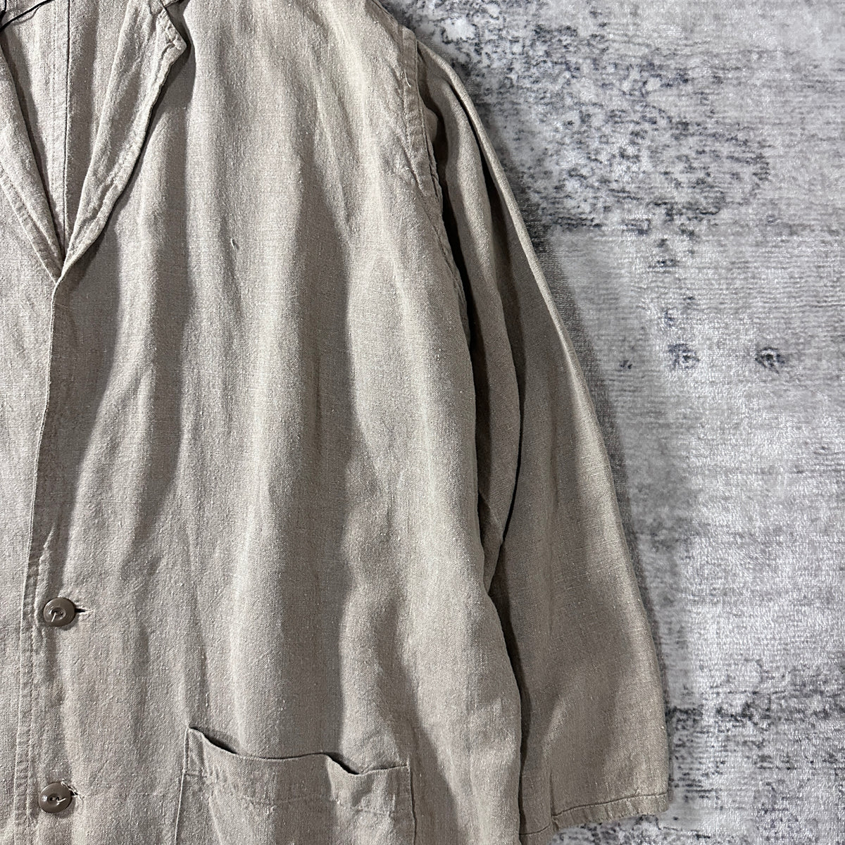 FLAX Beige 100% Linen Tailored Jacket Size L