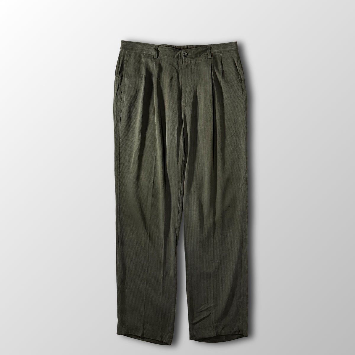 Tommy Bahama Olive Silk Wool Pleated Trousers Size 36